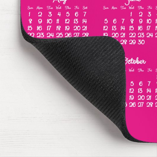Jaarlijkse Roze 2016 Kalender Muismatten (Hoek)