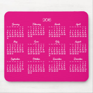 Jaarlijkse Roze 2016 Kalender Muismatten