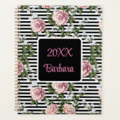 Jaarlijkse Roze Rozen Personaliseer Datum Planner (Voorkant)