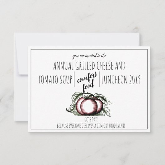 Jaarlijkse uitnodiging van het bedrijf Comfor Food (Voorkant)