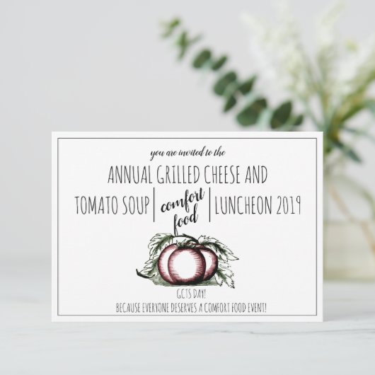 Jaarlijkse uitnodiging van het bedrijf Comfor Food (Staand voorkant)