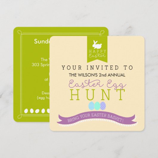 Jaarlijkse uitnodiging voor eitjes (Voorkant / Achterkant)
