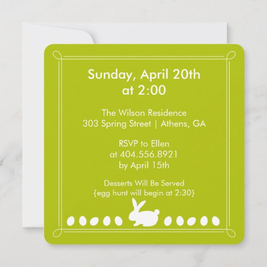 Jaarlijkse uitnodiging voor eitjes (Achterkant)