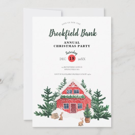 Jaarlijkse uitnodiging voor kerstfeestdagen van de (Voorkant)