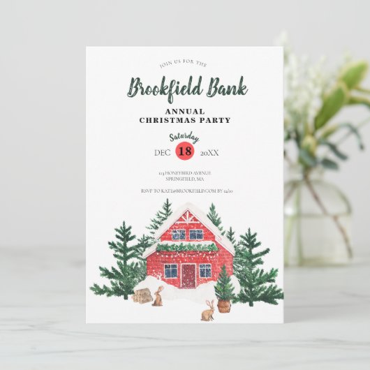 Jaarlijkse uitnodiging voor kerstfeestdagen van de (Staand voorkant)