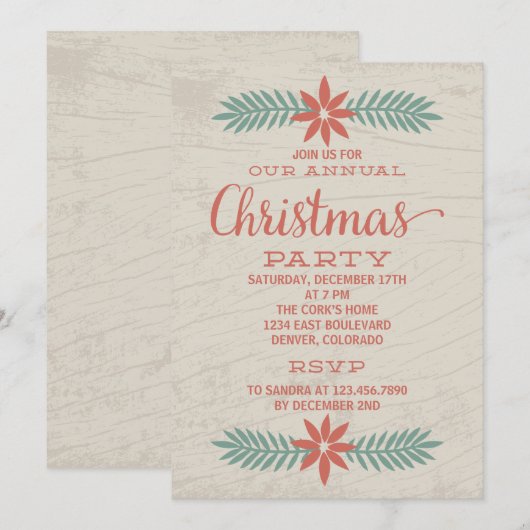 Jaarlijkse uitnodiging voor terugzending van kerst (Voorkant / Achterkant)