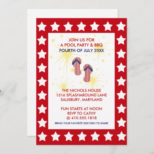 Jaarlijkse uitnodigingen van de Partij van juli (Voorkant / Achterkant)