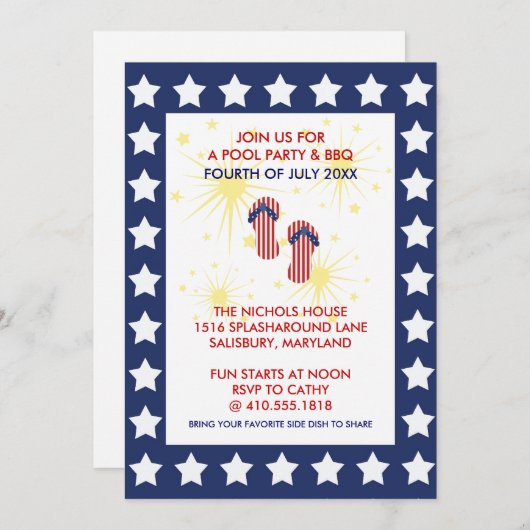 Jaarlijkse uitnodigingen van de Partij van juli (Voorkant / Achterkant)