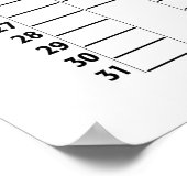 Jaarlijkse Uitzicht - Zwarte White Goal Planner Poster (Hoek)