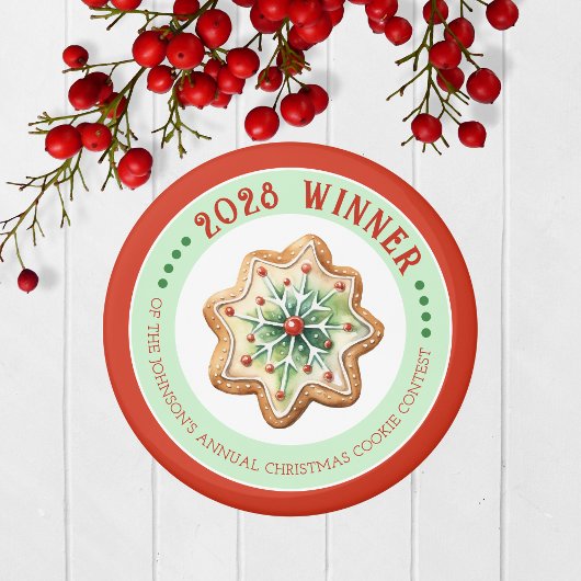 Jaarlijkse Vakantie Cookie Wedstrijd Winnaar Prijs Magneet