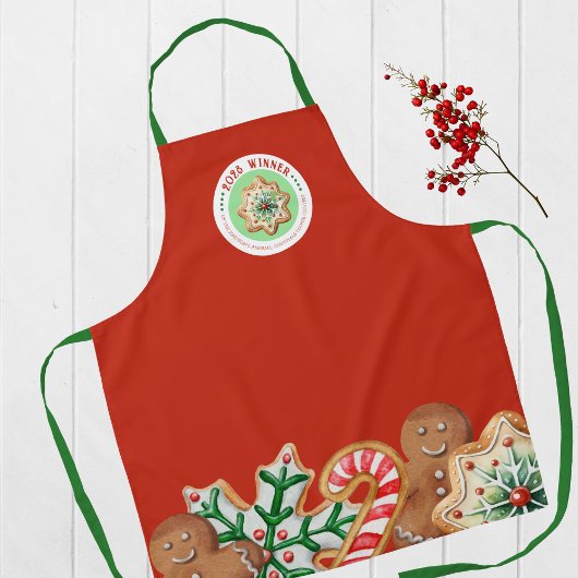 Jaarlijkse Vakantie Cookie Wedstrijd Winnaar Prijs Schort