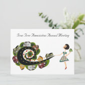 Jaarlijkse vergadering van de vereniging. kaart (Staand voorkant)