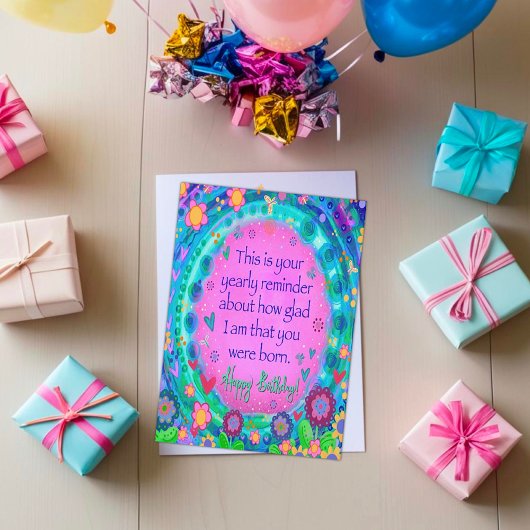 Jaarlijkse Verjaardagsherinnering Prachtig Bloemen Kaart