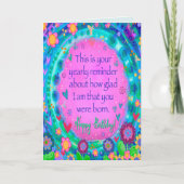 Jaarlijkse Verjaardagsherinnering Prachtig Bloemen Kaart (Voorkant)