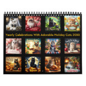 Jaarlijkse vieringen Schattige vakantiecatten 20XX Kalender (Hoes)