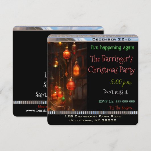 Jaarlijkse warmte gloeit kerstfeest kaart (Voorkant / Achterkant)