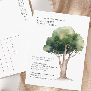 Jaarlijkse waterverf familiehereniging uitnodiging briefkaart