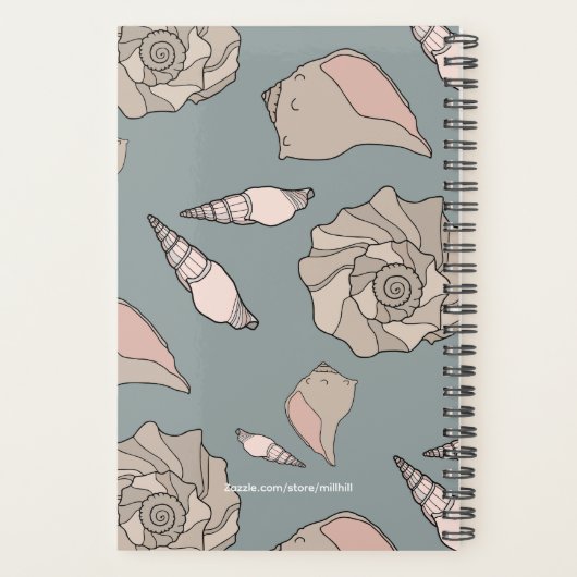Jaarlijkse Whelk Shells Aangepaste Planner (Achterkant)