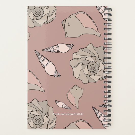 Jaarlijkse Whelk Shells Aangepaste Planner (Achterkant)