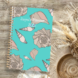 Jaarlijkse Whelk Shells geïllustreerde aangepaste Planner