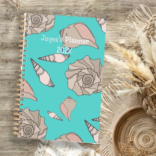 Jaarlijkse Whelk Shells geïllustreerde aangepaste Planner