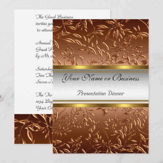 Jaarlijkse zakelijke presentatie binnenuitnodiging kaart (Voorkant / Achterkant)