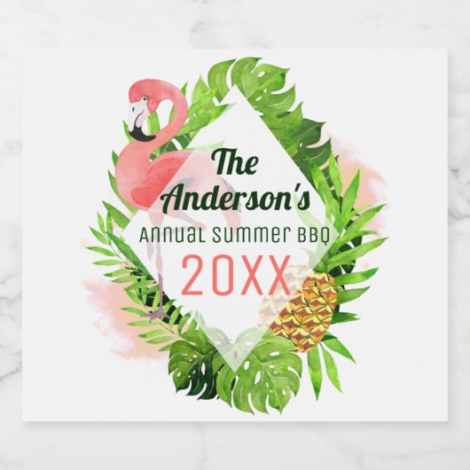 Jaarlijkse Zomer BBQ Tropisch Bier Etiket (Enkel label)