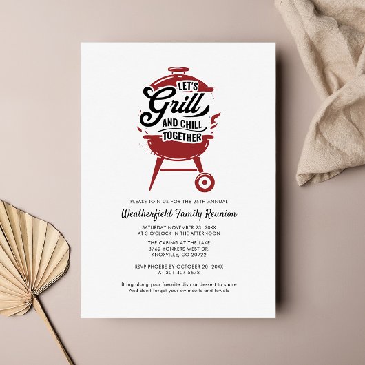 Jaarlijkse Zomerbarbecue Familiebijeenkomst Kaart