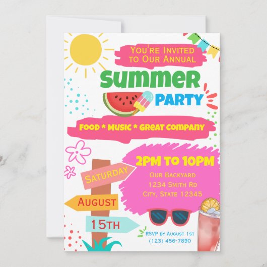 Jaarlijkse Zomerfeest Uitnodiging (Voorkant)