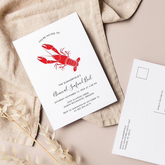 Jaarlijkse zomervakantieboil uitnodiging briefkaart