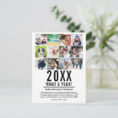 Jaaroverzicht 12 Foto Collage Modern Kerstfeest  Feestdagenkaart (Staand voorkant)