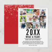 Jaaroverzicht 12 Foto Collage Modern Kerstfeest  Feestdagenkaart (Voorkant / Achterkant)