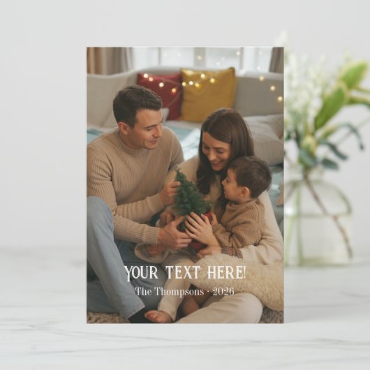 Jaaroverzicht 12 Foto Familie Feestdagenkaart (Staand voorkant)