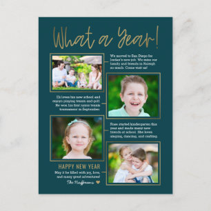 Jaaroverzicht Bewerkbare Kleur Nieuwjaarskaart Feestdagenkaart