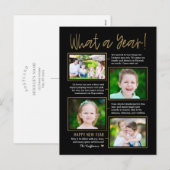 Jaaroverzicht Bewerkbare Kleur Nieuwjaarskaart Feestdagenkaart (Voorkant / Achterkant)