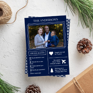 Jaaroverzicht Blauwe kerst infographic Feestdagenkaart