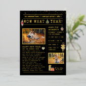 Jaaroverzicht | Familie Kerstfolder Folie Feestdagenkaart (Staand Voorkant)