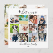 Jaaroverzicht Fotocollage Wat een jaar Feestdagenkaart (Voorkant / Achterkant)