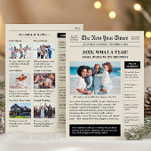 Jaaroverzicht Gelukkig Nieuwjaar Krant Feestdagenkaart