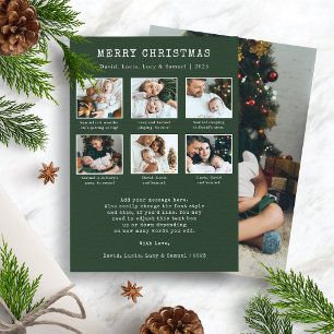 Jaaroverzicht Groene Foto Collage Kerstkaart