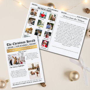 Jaaroverzicht Kerst Krant Multi Foto Feestdagen Kaart