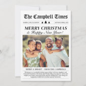 Jaaroverzicht Krant Gelukkig Nieuwjaar 3 Foto Feestdagenkaart (Voorkant)