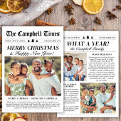 Jaaroverzicht Krant Gelukkig Nieuwjaar 3 Foto Feestdagenkaart