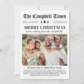 Jaaroverzicht Krant Unieke Kerst 3 Foto Feestdagenkaart (Voorkant)