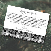 Jaaroverzicht Minimalistische zwart-wit geblokt Feestdagenkaart