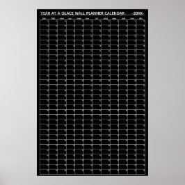 Jaaroverzicht op een muurplannerkalender zonder da poster