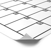 Jaaroverzicht op een muurplannerkalender zonder da poster (Hoek)