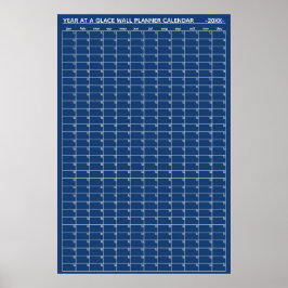 Jaaroverzicht op een muurplannerkalender zonder da poster