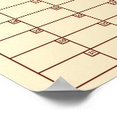 Jaaroverzicht op een muurplannerkalender zonder da poster (Hoek)