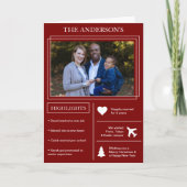 Jaaroverzicht | Rode Kerst Infographic Feestdagen Kaart (Voorkant)